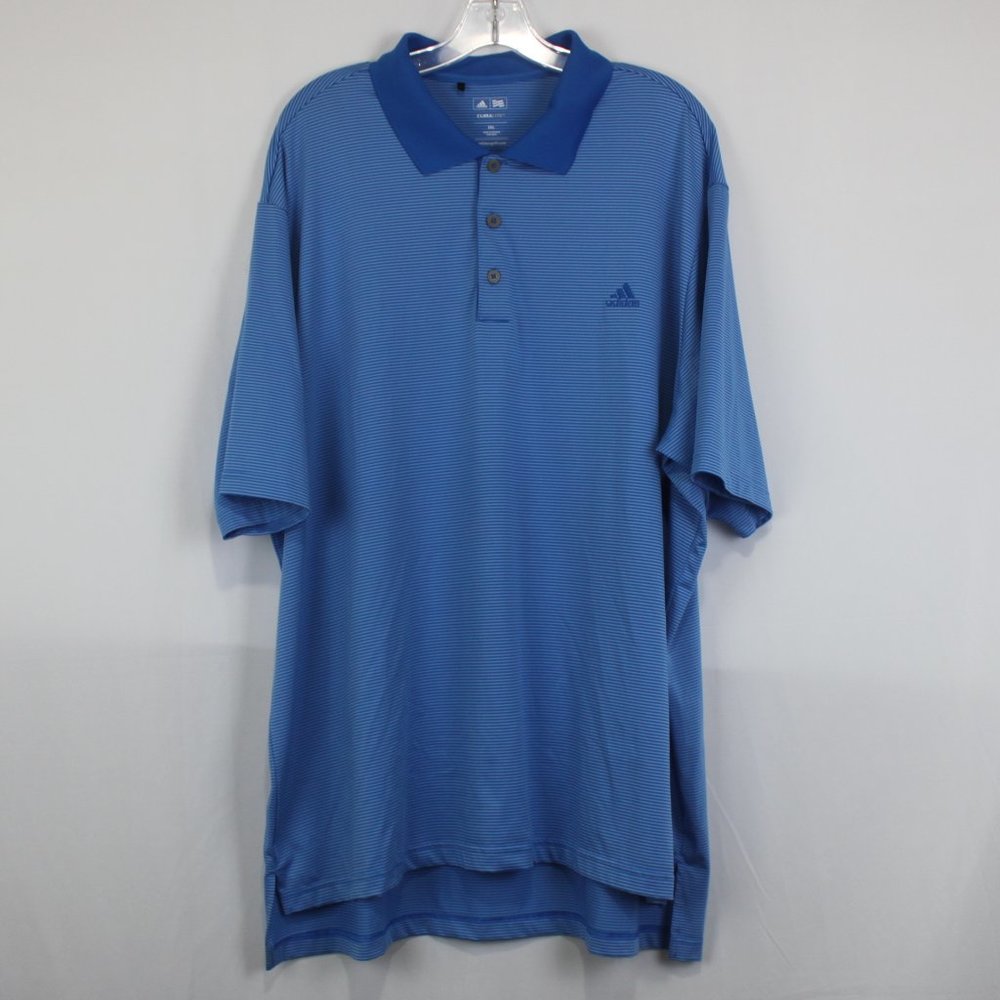 adidas CLIMATE LITE Short Sleeve Golf Polo Size: 2XL Color: Blue W/ Stripes